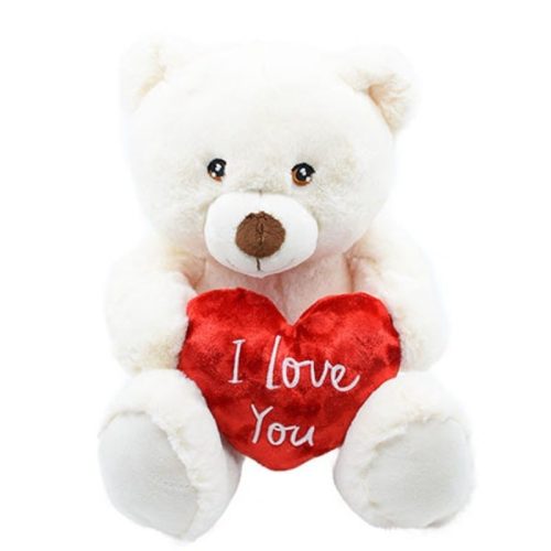 Keel Toy 30cm Cream Waffle Bear With Heart