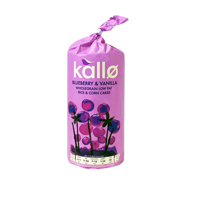Kallo Blueberry & Vanilla Low Fat Rice & Corn Cakes 131g
