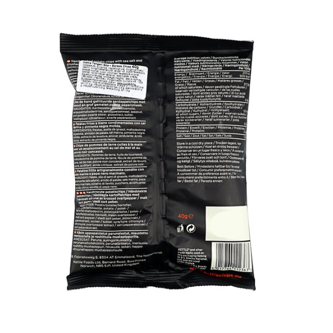 Kettle Chips Sea Salt & Crushed Black Papper 40g