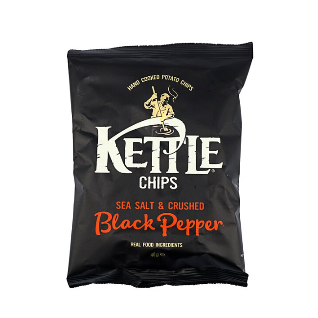 Kettle Chips Sea Salt & Crushed Black Papper 40g