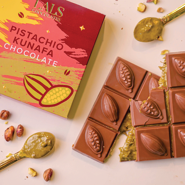 Lals Chocolate Pistachio Kunafa Bar 95g