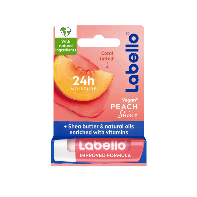 Labello Peach Shine Lip Care Balm 4.8gm