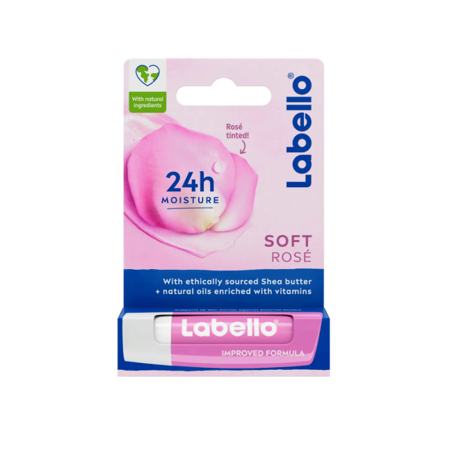 Labello Soft Rose Shine Lip Care Balm 4.8gm