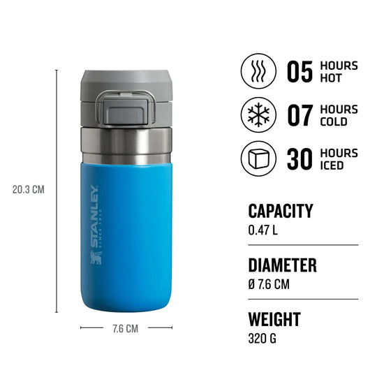 Stanley Go Quick Flip Water Blue Bottle 470ml 10-09148-095