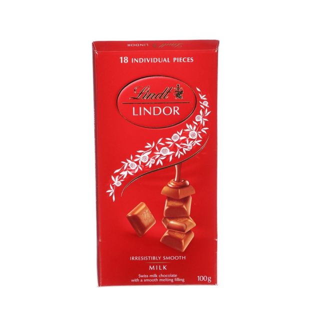 Lindt Lindor Milk Chocolate Bar 100g