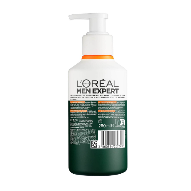 Loreal Men Expert Derma Control Purifying Gel Cleanser 260ml