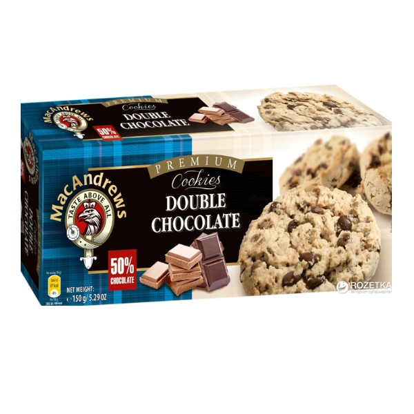 Mac Andrews Double Chocolate Cookies 150g - Shams Shopping Centre Mac Andrews  
