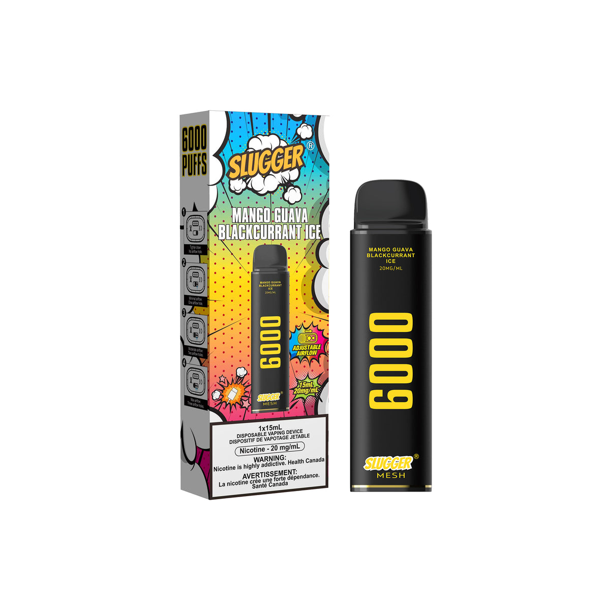 Slugger Disposable 2% Mango Guava Blackcurrent Ice 6000 Puffs