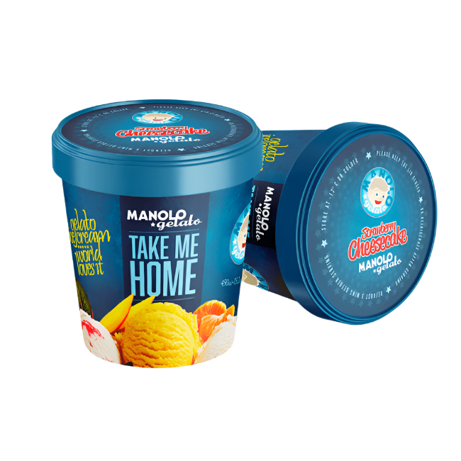 Manolo Gelato Strawberry Cheese Cake 450ml