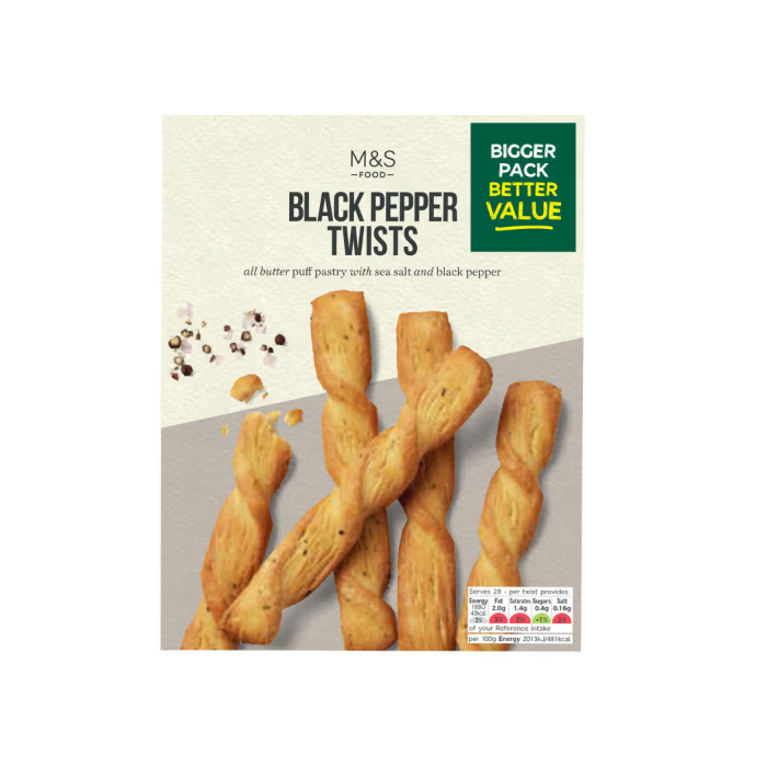 M&S Black Pepper Twists 2x125g