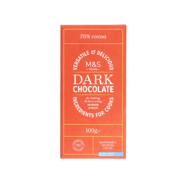 M&S Dark Chocolate Bar 100g