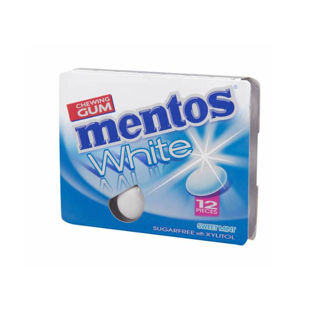 Mentos White Chewing Gum Sweet Mint