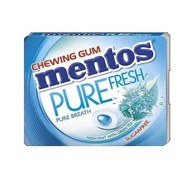 Mentos Pure Fresh Chewing Gum Fresh Mint With Green Tea