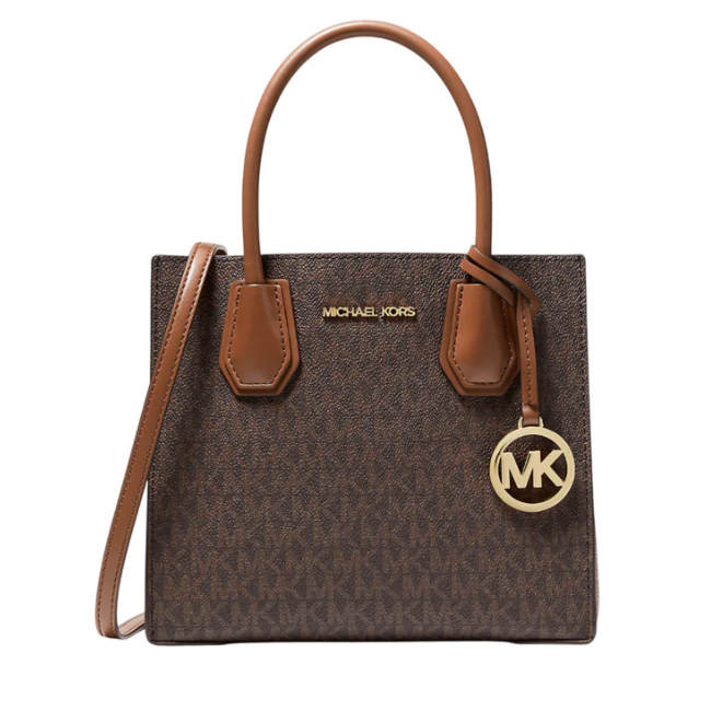 Michael Kors Mercer Medium Logo Signature Leather Crossbody Bag