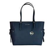 Michael Kors Gilly Large Leather Tote Shoulder Bag-Navy