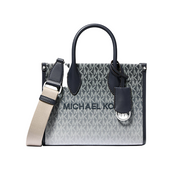 Michael Kors Mirella Small Mk Signature Crossbody Shopper Tote Bag-Navy