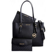 Michael Kors Large Leather 3in1 Tote Crossbody Handbag Black