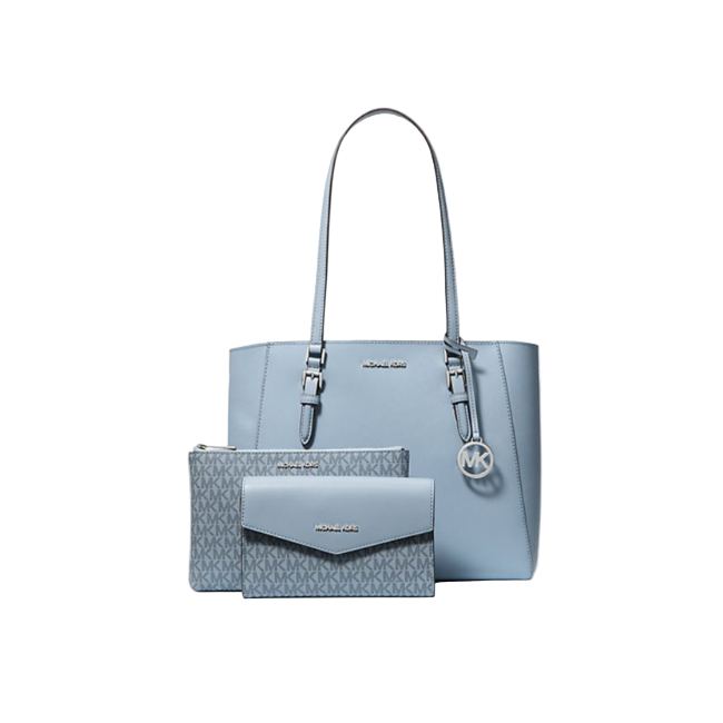 Michael Kors Charlotte Large Leather Signature Logo 3in1 Tote Bag