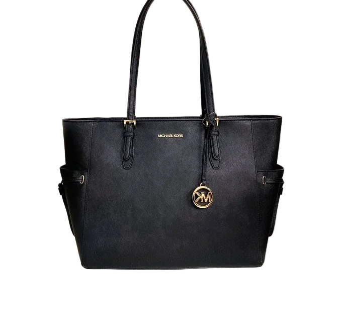 Michael Kors Gilly Large Leather Tote Shoulder Bag-Black
