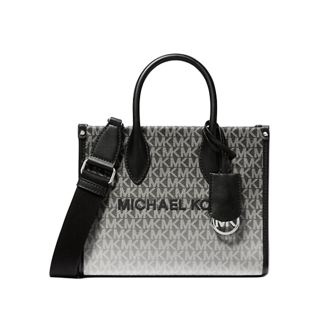 Michael Kors Mirella Small Logo Print Crossbody Tote Bag (Black)