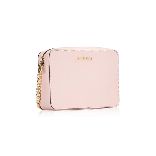 Michael Kors Jet Set Leather Crossbody Powder Blush Pink