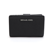 Michael Kors Jet Set Leather Bifold Zip Coin Wallet-Black