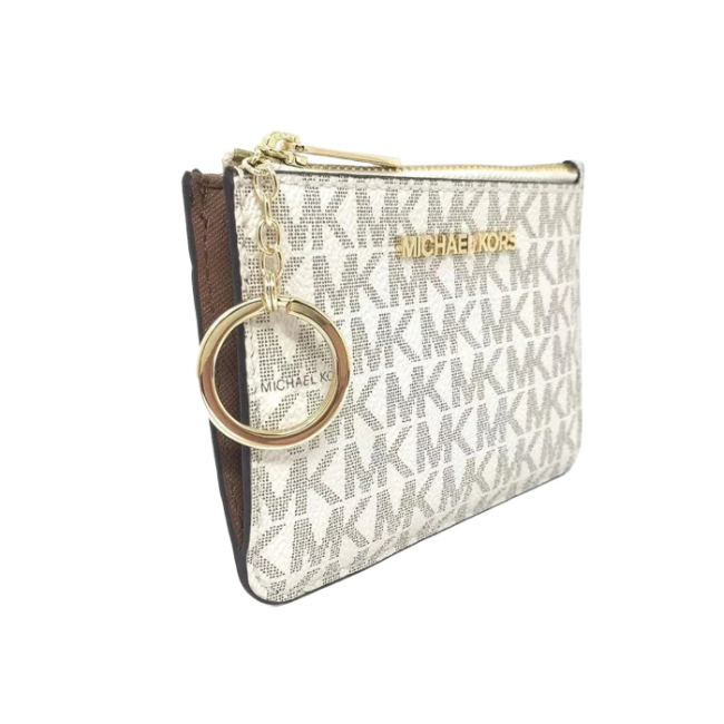 Michael Kors Jet Set Travel Small Top Zip Leather Card Case