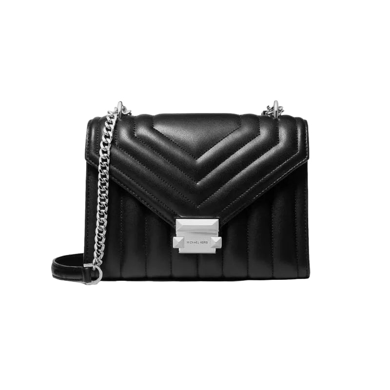 Michael Kors Outlet Whitney Medium Quilted Shoulder Bag-Black