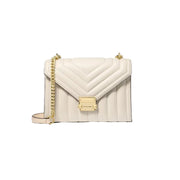 Michael Kors Whitney Medium Flap Chain Shoulder Bag-Light Cream
