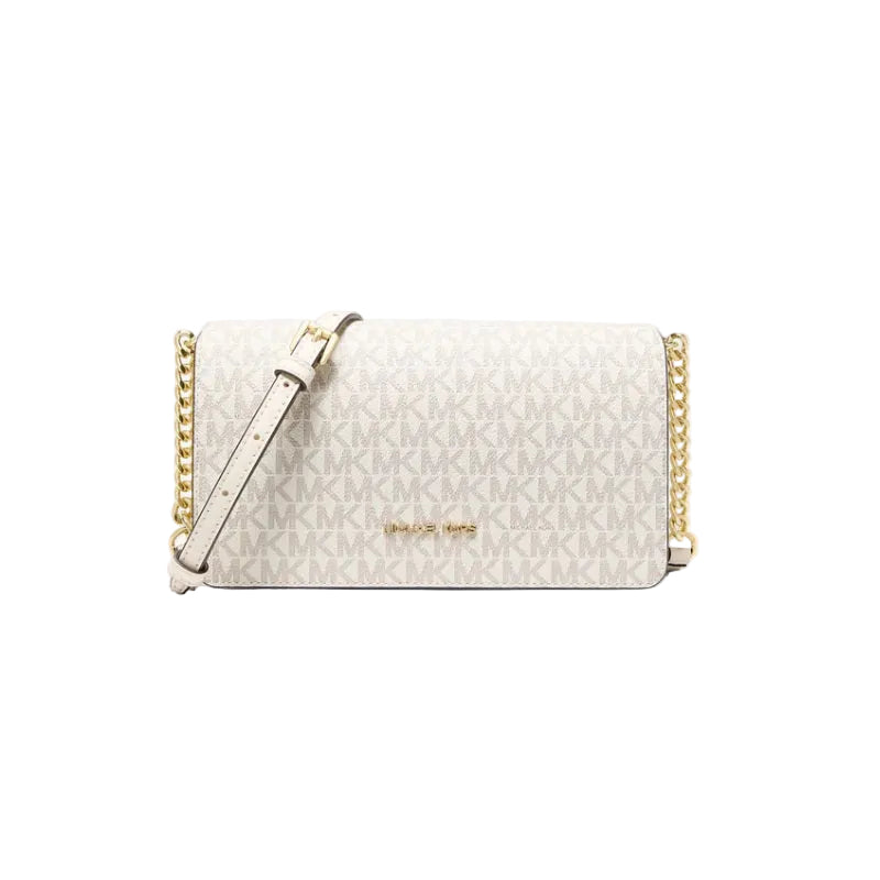Michael Kors Jet Set Medium Signature Logo Crossbody Bag-Light Cream