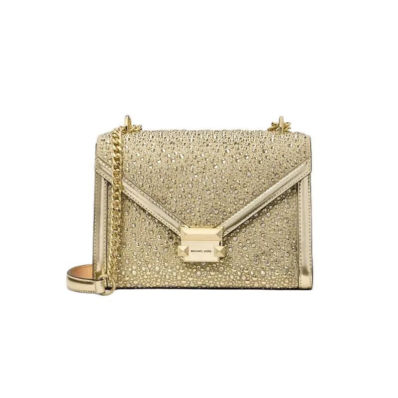 Michael Kors Whitney Medium Purse Satchel Handbag Crossbody Shoulder Bag-Gold