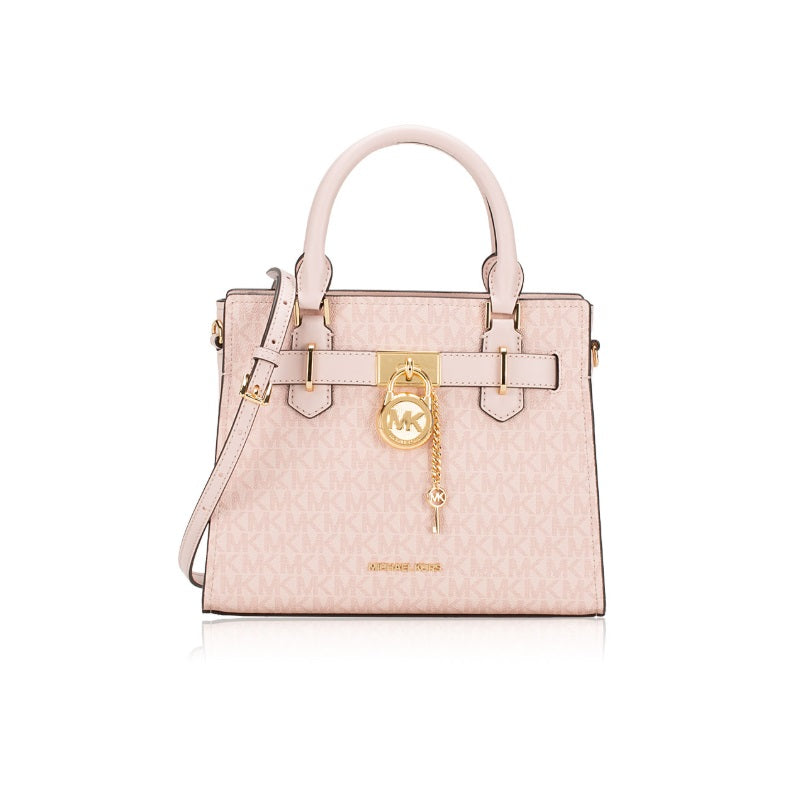 Michael Kors Hamilton Medium Satchel Bag Crossbody Purse Handbag-Pink