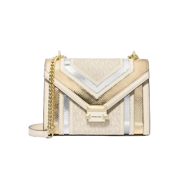 Michael Kors Whitney Medium Flap Chain Strap Shoulder Bag-Pale Multi Color