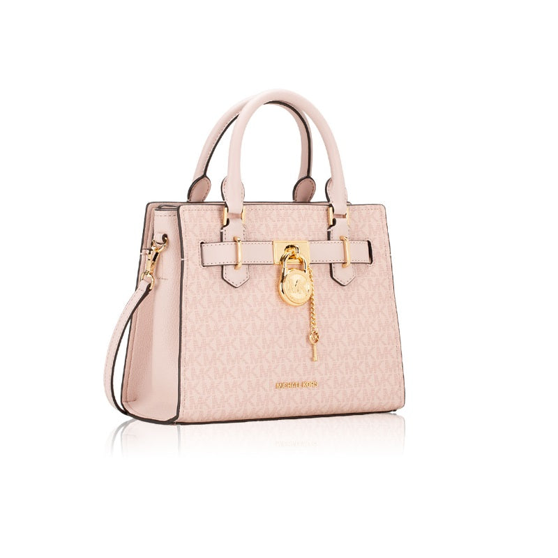 Michael Kors Hamilton Medium Satchel Bag Crossbody Purse Handbag-Pink