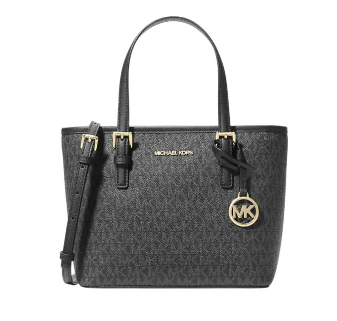 Michael Kors Jet Se tSignature XS Carryall Top Zip Tote Bag Black
