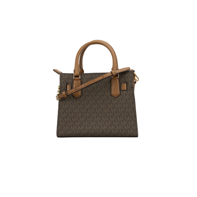 Michael Kors Hamilton Satchel Small Crossbody Leather Bag-Brown