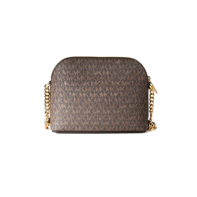 Michael Kors Jet Set Medium Crossbody Leather Handbag-Brown