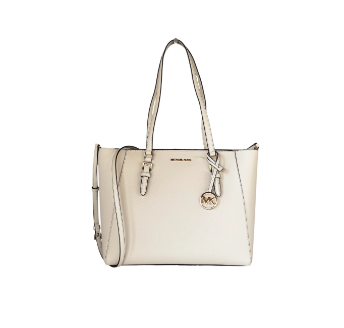 Michael Kors Large Leather 3in1 Tote Crossbody Handbag Light Cream