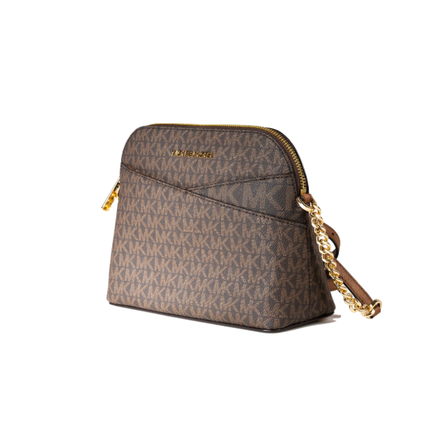 Michael Kors Jet Set Medium Crossbody Leather Handbag-Brown