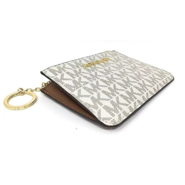 Michael Kors Jet Set Travel Small Top Zip Leather Card Case