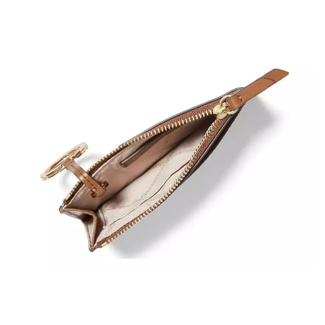 Michael Kors Jet Set Travel Top Zip Card Case /Wallet Vanilla