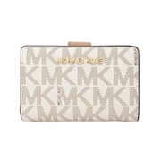 Michael Kors Medium Leather Bifold Zip Wallet-Vanilla