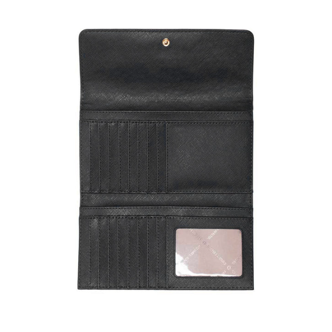 Michael Kors Jet Set Travel Large Trifold Wallet Leather Black