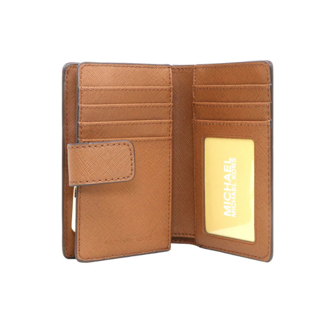 Michael Kors Jet Set Travel Medium Bifold Zip Coin Wallet-Brown