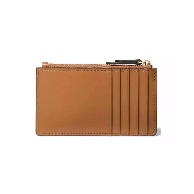 Michael Kors Jet Set Travel Top Zip Card Case /Wallet Vanilla