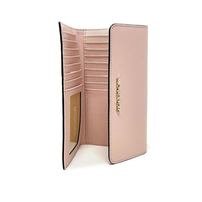 Michael Kors Large Leather Trifold Wallet-Pale Pink
