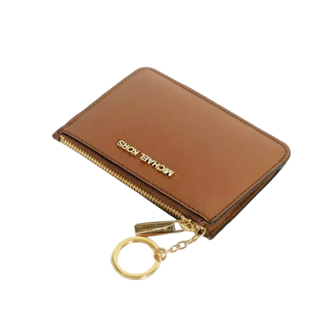 Michael Kors Jet Set Travel Leather Wallet Brown Card Holder