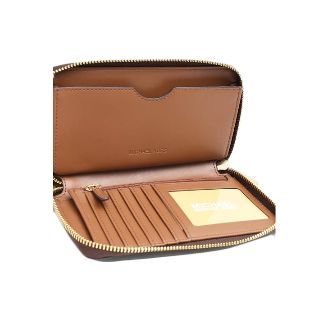 Michael Kors Jet Set Travel Continental Wallet Wristlet-Brown