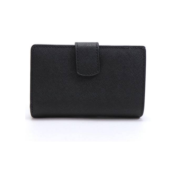 Michael Kors Jet Set Leather Bifold Zip Coin Wallet-Black