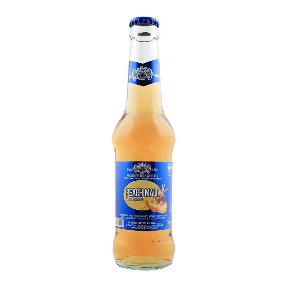 Murree Brewerys Peach Malt Bottle 250ml - Shams Shopping Centre Murree Brewerys  